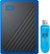 Front Zoom. WD - 1TB My Passport Go Portable SSD + 64GB easystore USB Flash Drive Bundle - Black With Cobalt Trim.
