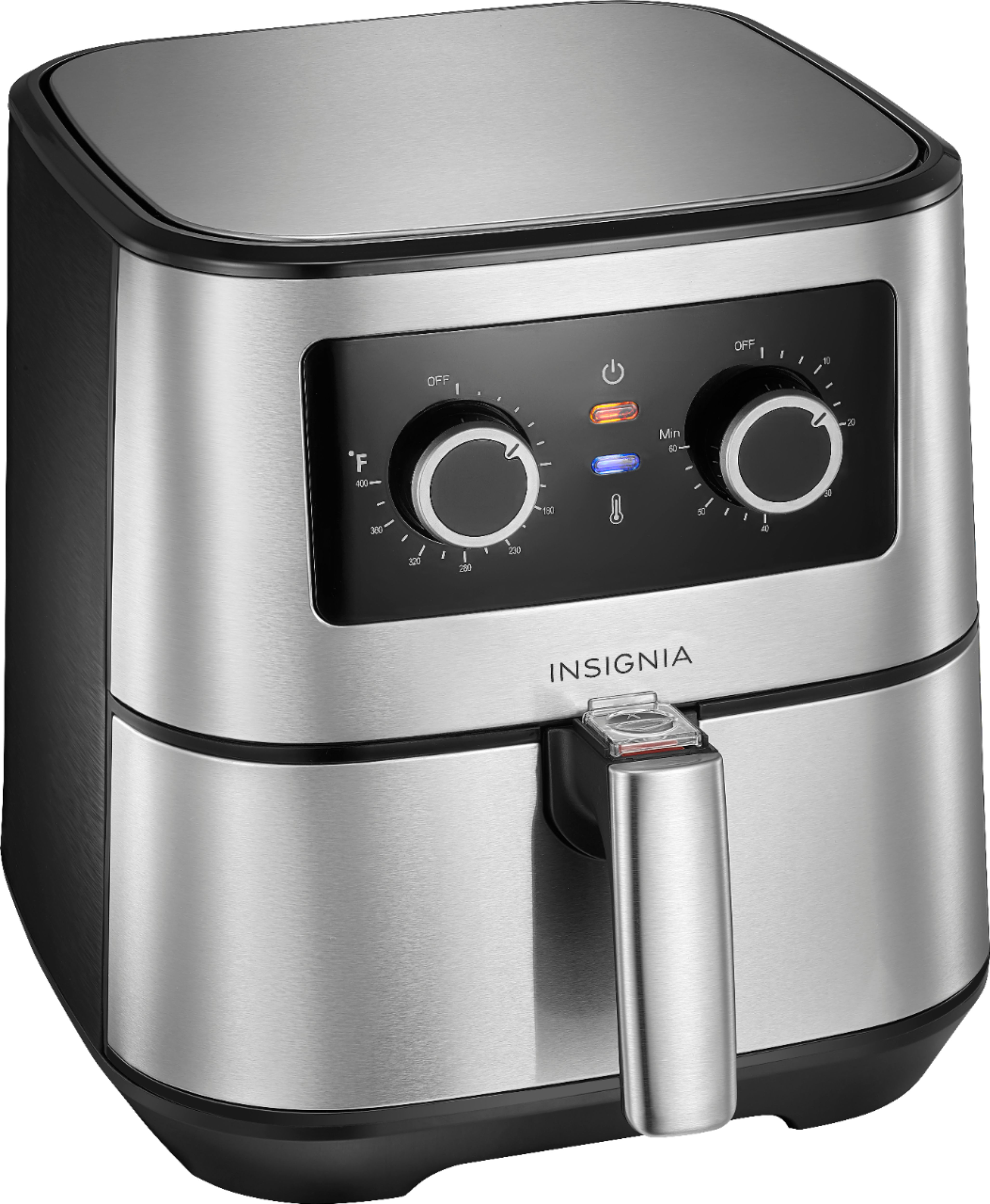 Angle View: Insignia™ - 5-qt. Analog Air Fryer - Stainless Steel