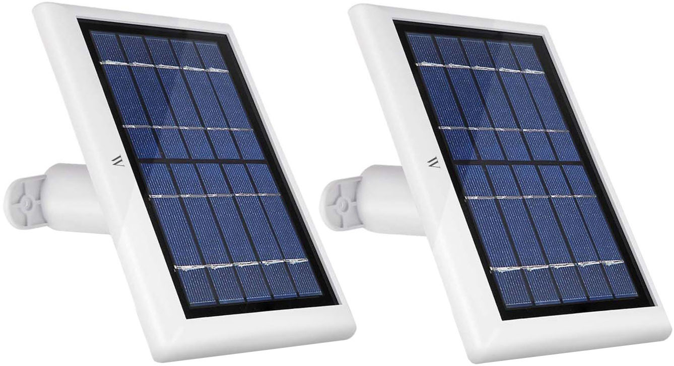 Wasserstein Solar Panel Compatible with Ring Spotlight Cam Battery & Ring Stick Up Cam Battery (2 Pack White)