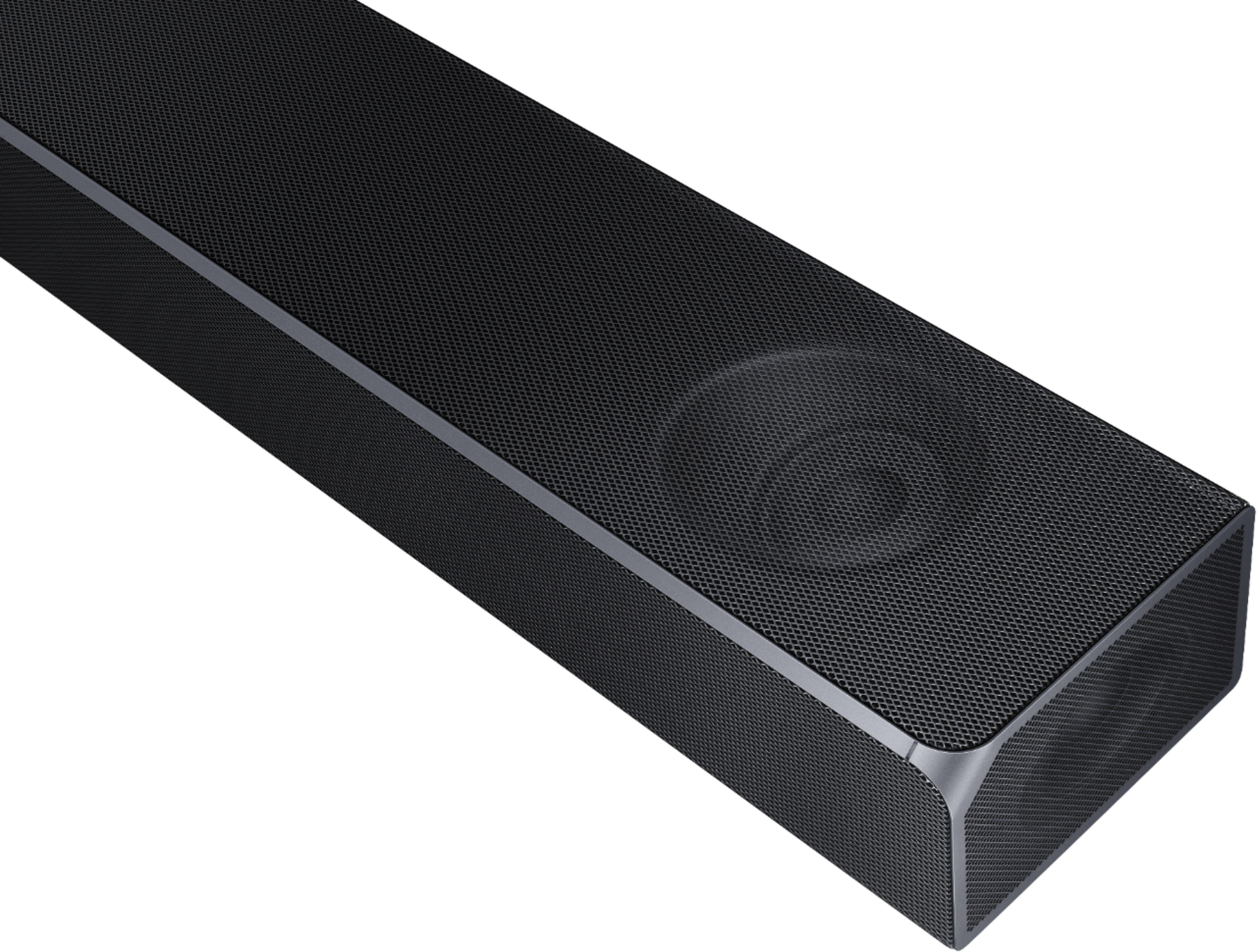 Game Mode Bluetooth Compatible 4K Pass-Through with HDR 512-Watts Samsung Harman Kardon 7.1.4 Dolby Atmos Soundbar HW-Q90R with Wireless Subwoofer and Rear Speaker Kit Adaptive Sound 