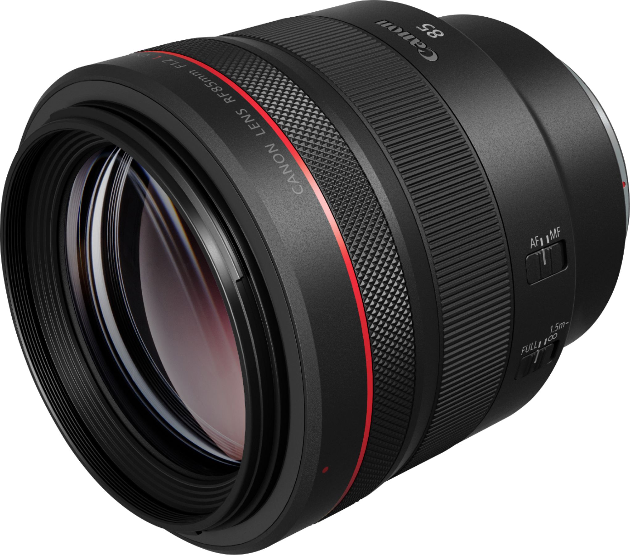 Angle View: Canon - RF85mm F1.2 L USM Mid-Telephoto Prime Lens for EOS R-Series Cameras - Black