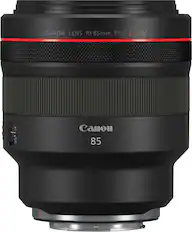 Front. Canon - RF85mm F1.2 L USM Mid-Telephoto Prime Lens for EOS R-Series Cameras - Black.