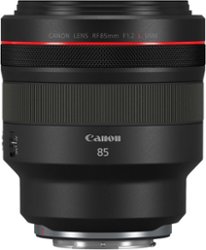 Canon - RF85mm F1.2 L USM Mid-Telephoto Prime Lens for EOS R-Series Cameras - Black - Front_Zoom