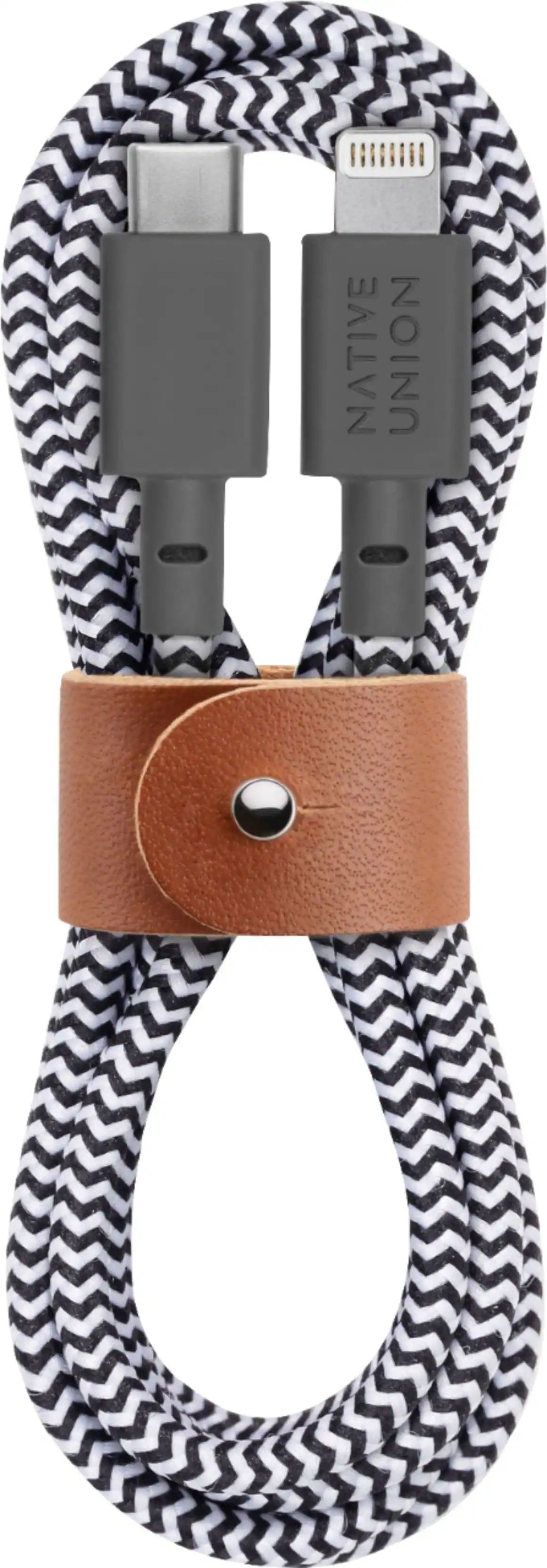 Native Union - 4' Fast Charging Lightning-to-USB Type C Cable - Zebra