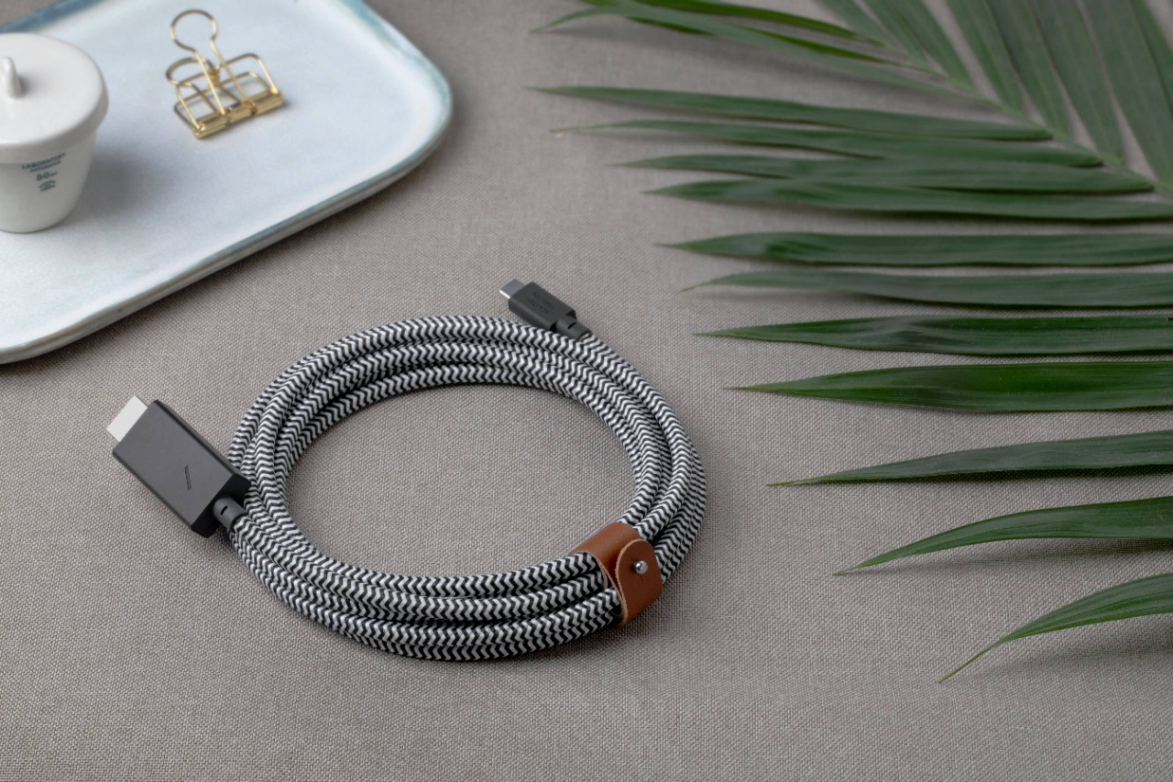 Alt View 12. Native Union - 10' External C to HDMI 4k Cable - Zebra.