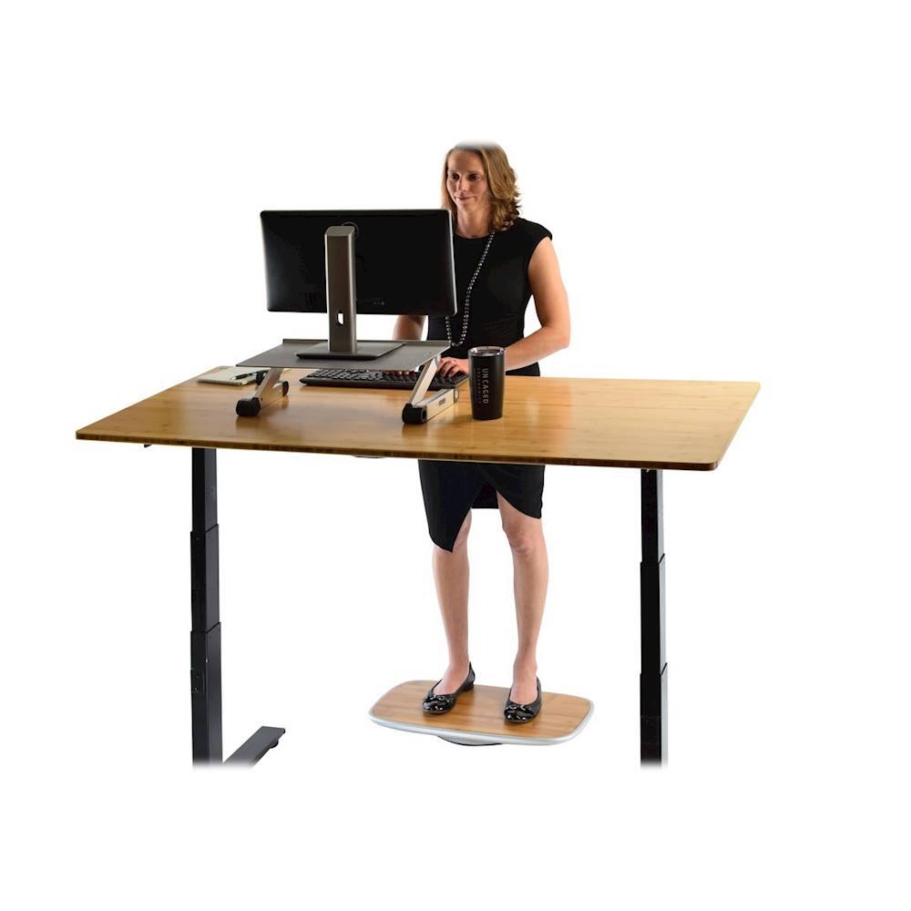 Alt View 13. Uncaged Ergonomics - BASE+ Active Standing Desk Balance Board - Silver/Bamboo.
