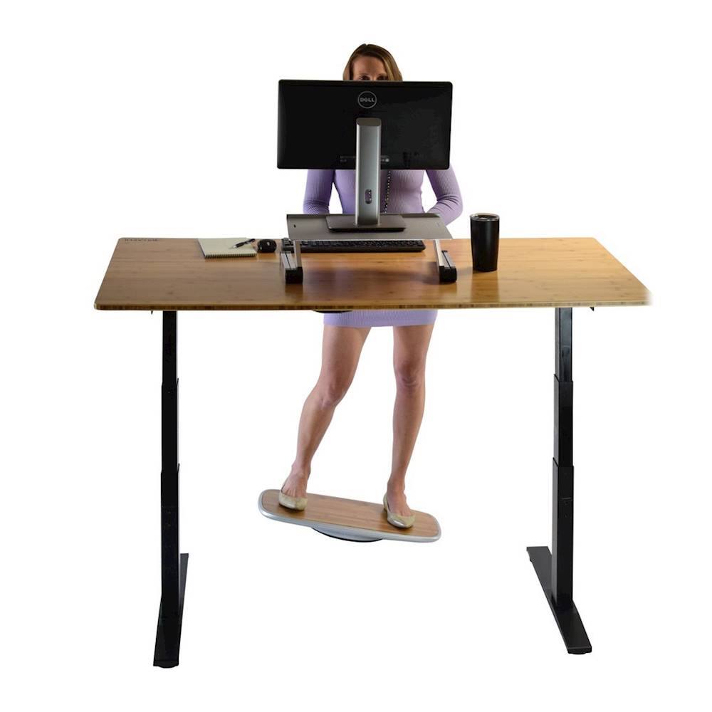 Alt View 14. Uncaged Ergonomics - BASE+ Active Standing Desk Balance Board - Silver/Bamboo.