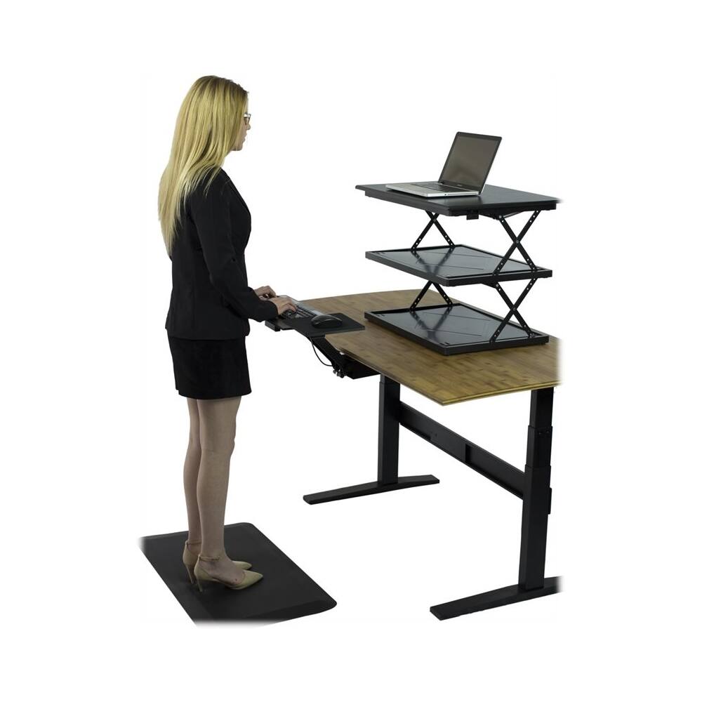 Alt View 17. Uncaged Ergonomics - CHANGEdesk Laminate Standing Desk Converter With Adjustable Height - Black.