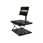 Front. Uncaged Ergonomics - CHANGEdesk MDF Standing Desk Converter With Adjustable Height - Black.