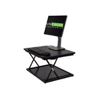 Uncaged Ergonomics - CHANGEdesk MDF Standing Desk Converter With Adjustable Height - Black - Front_Zoom