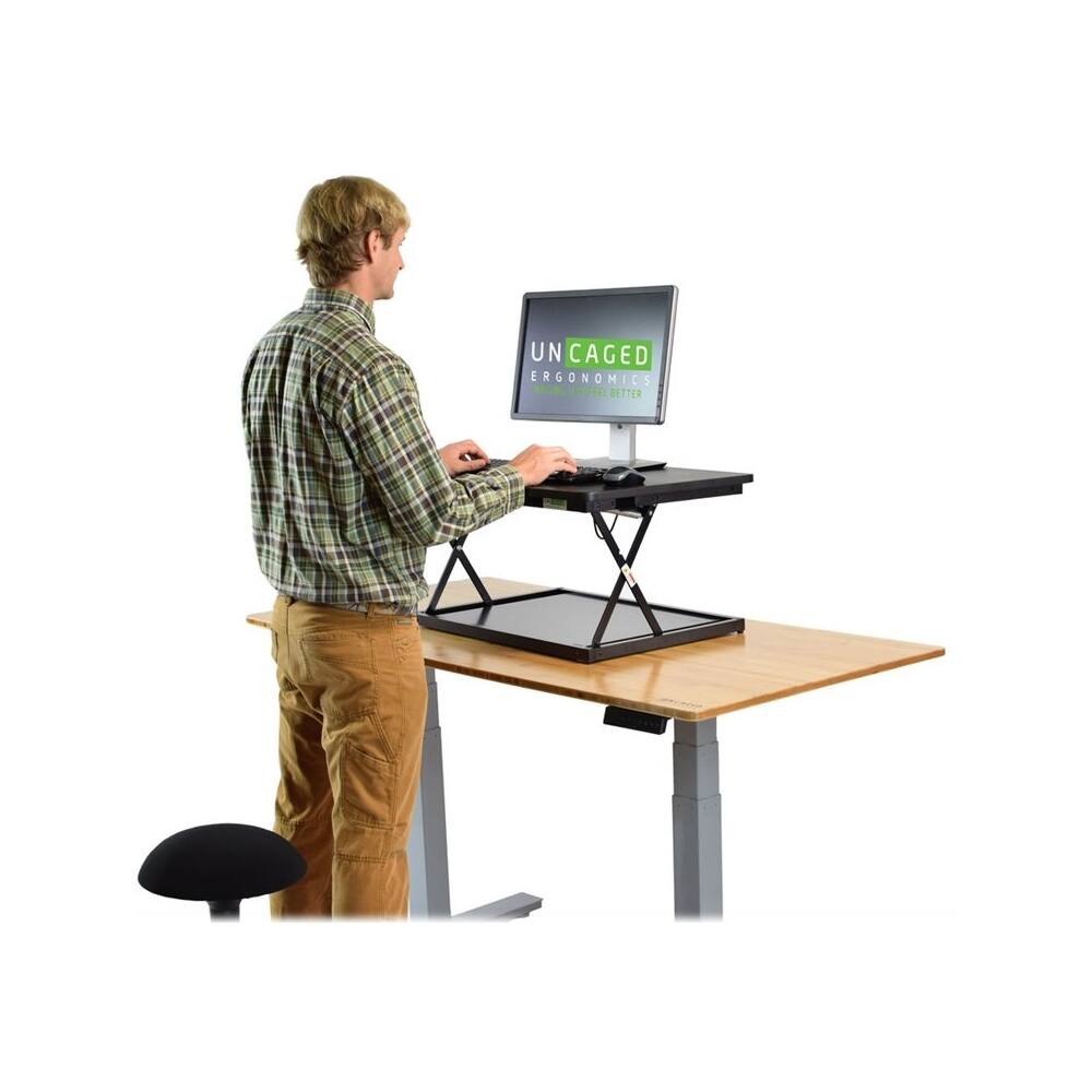 Alt View 12. Uncaged Ergonomics - CHANGEdesk MDF Standing Desk Converter With Adjustable Height - Black.