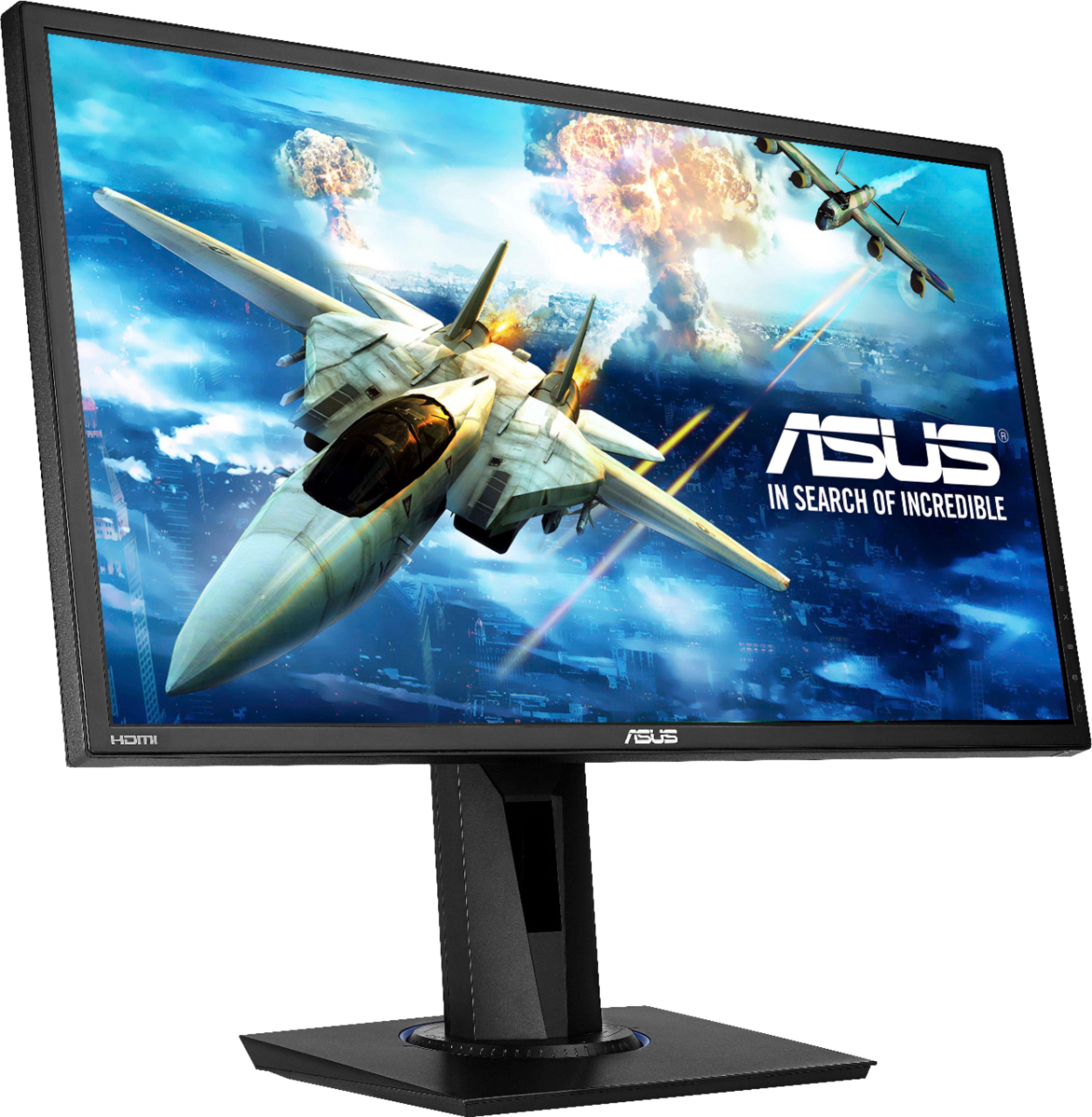 Angle View: ASUS - Geek Squad Certified Refurbished 24" LED FHD FreeSync Monitor - Black