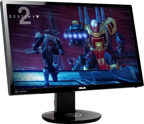 Angle View: ASUS - Geek Squad Certified Refurbished 24" LED FHD Monitor - Black