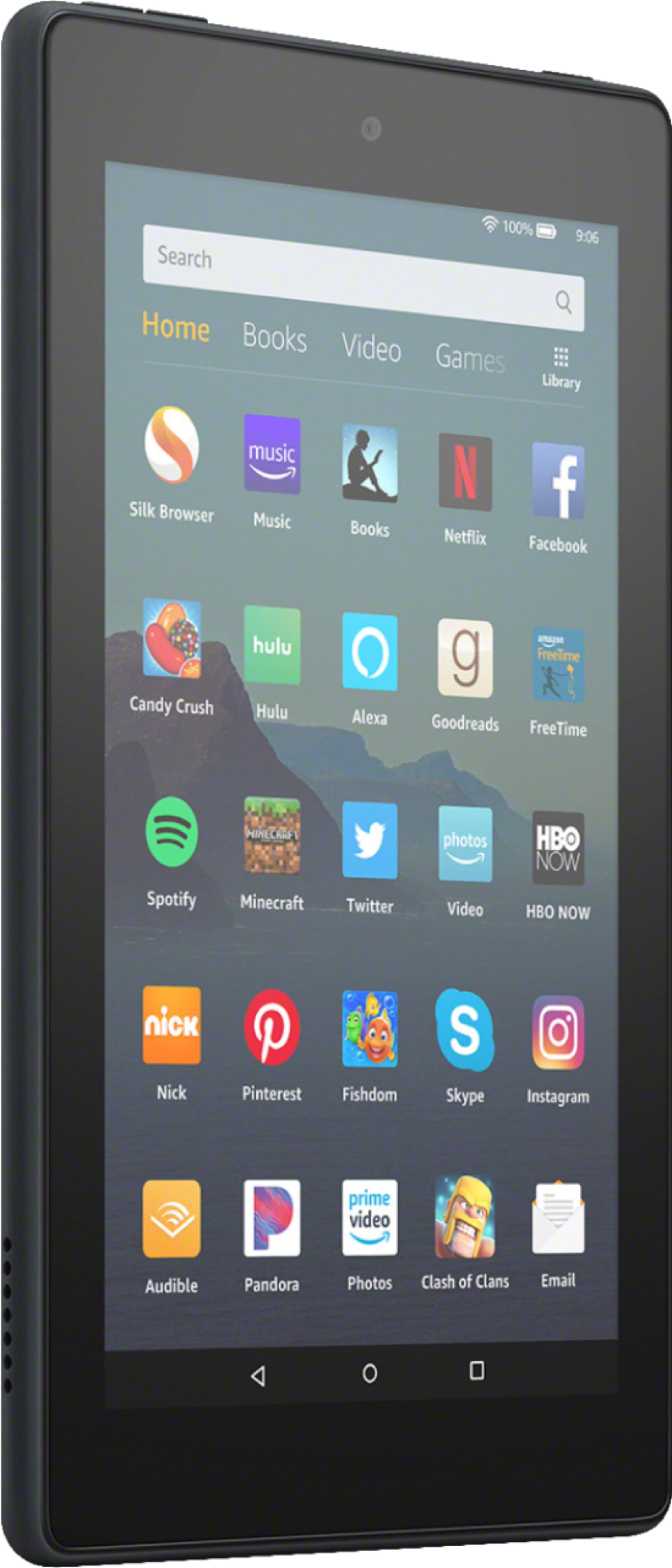 Angle. Amazon - Fire 7 Tablet (7" display, 16 GB) - Black.