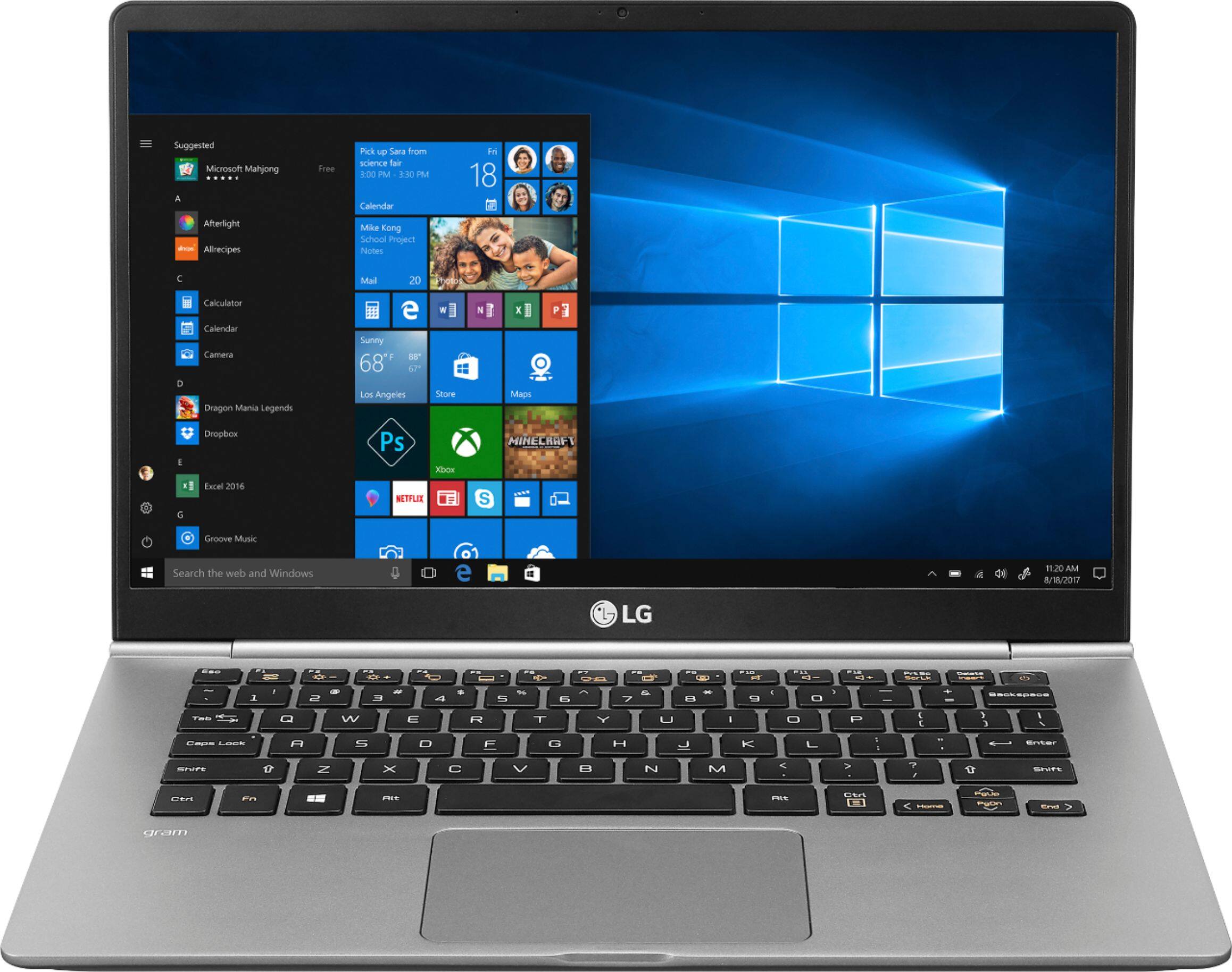 Front. LG - Geek Squad Certified Refurbished gram 14" Touch-Screen Laptop - Intel Core i7 - 8GB Memory - 512GB Solid State Drive.