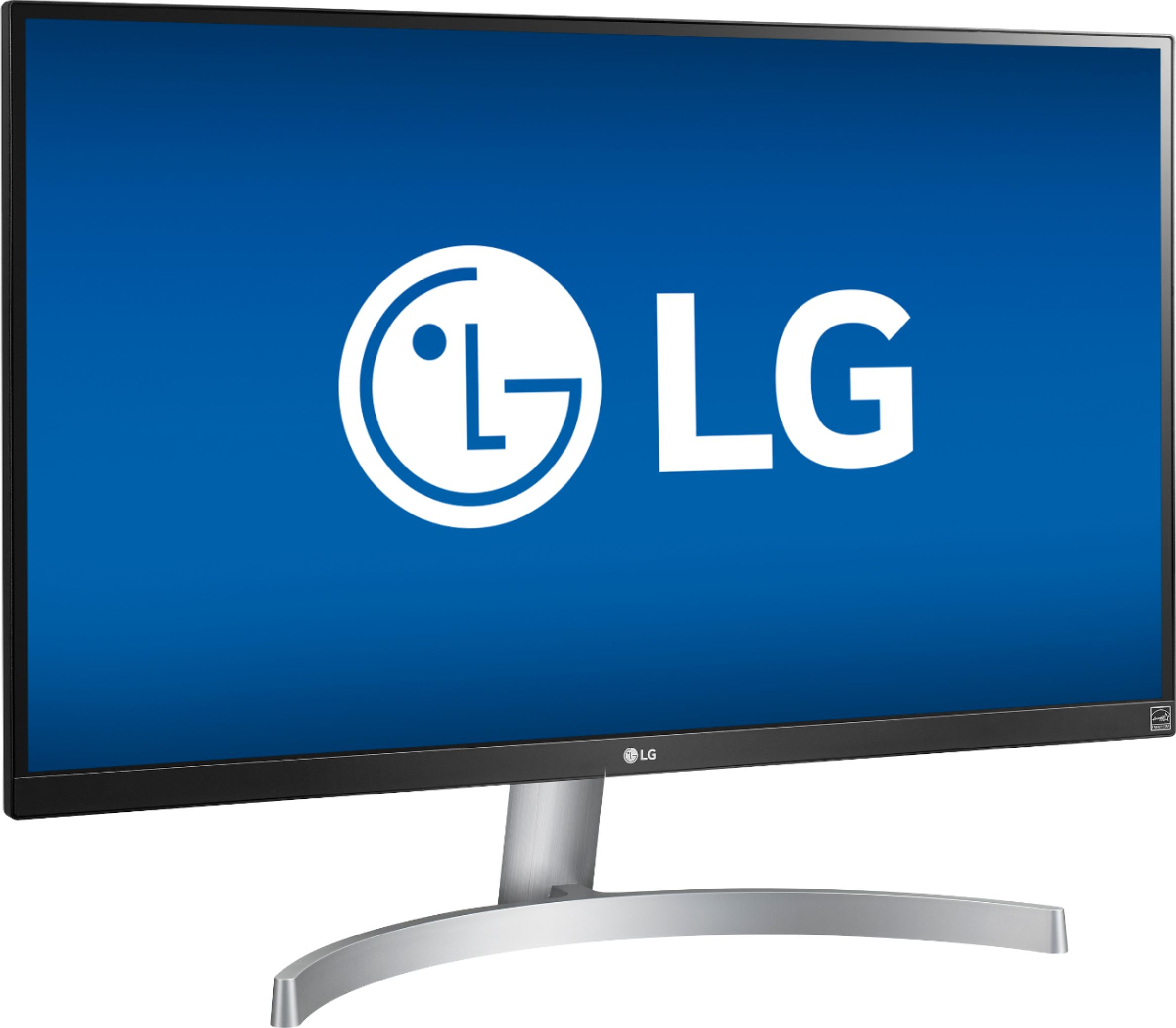 Angle View: LG - Geek Squad Certified Refurbished 27UL600-W 27" IPS LED 4K UHD FreeSync Monitor with HDR - Silver/White