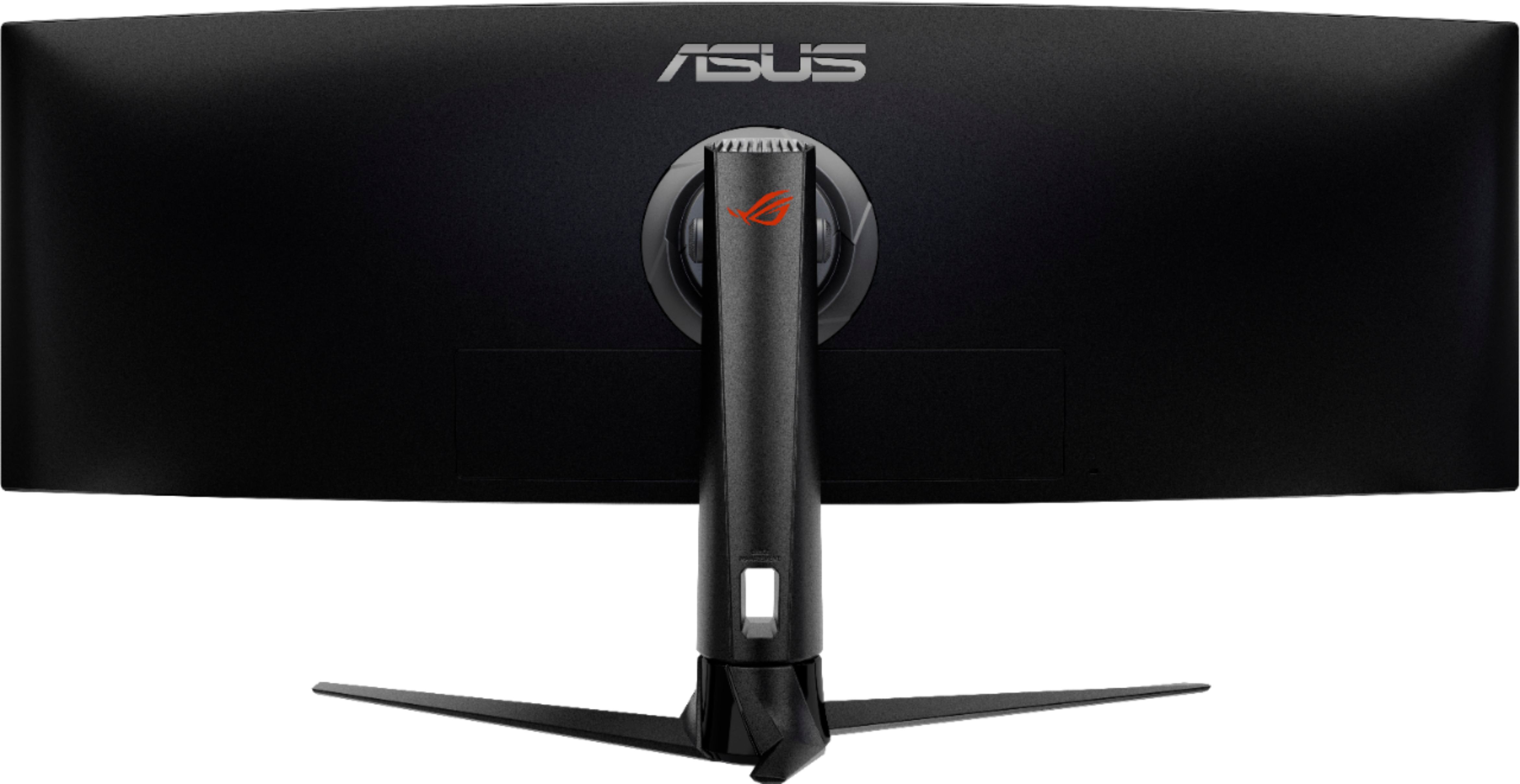 Back View: ASUS - Geek Squad Certified Refurbished 49" LED Curved FHD FreeSync Monitor with HDR - Black