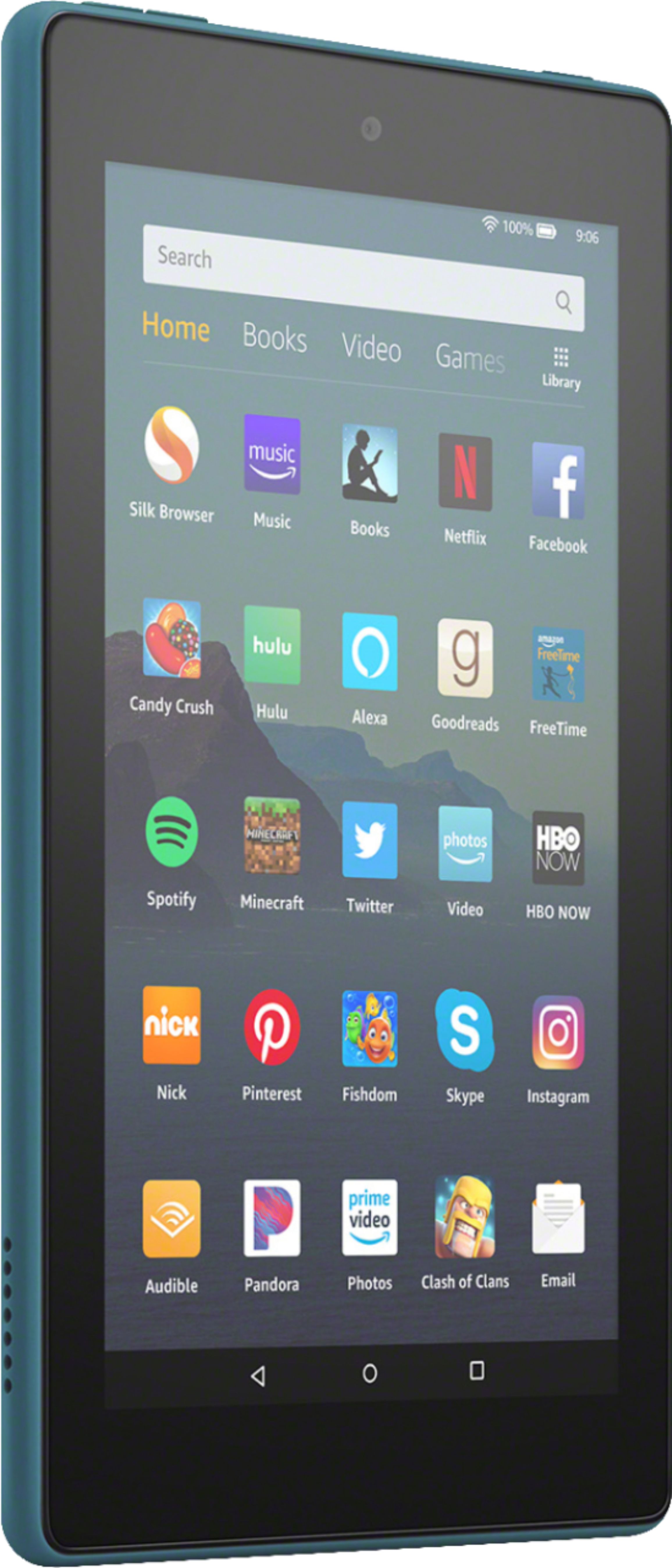 Angle View: Amazon - Fire 7 Tablet (7" display, 16 GB) - Twilight Blue