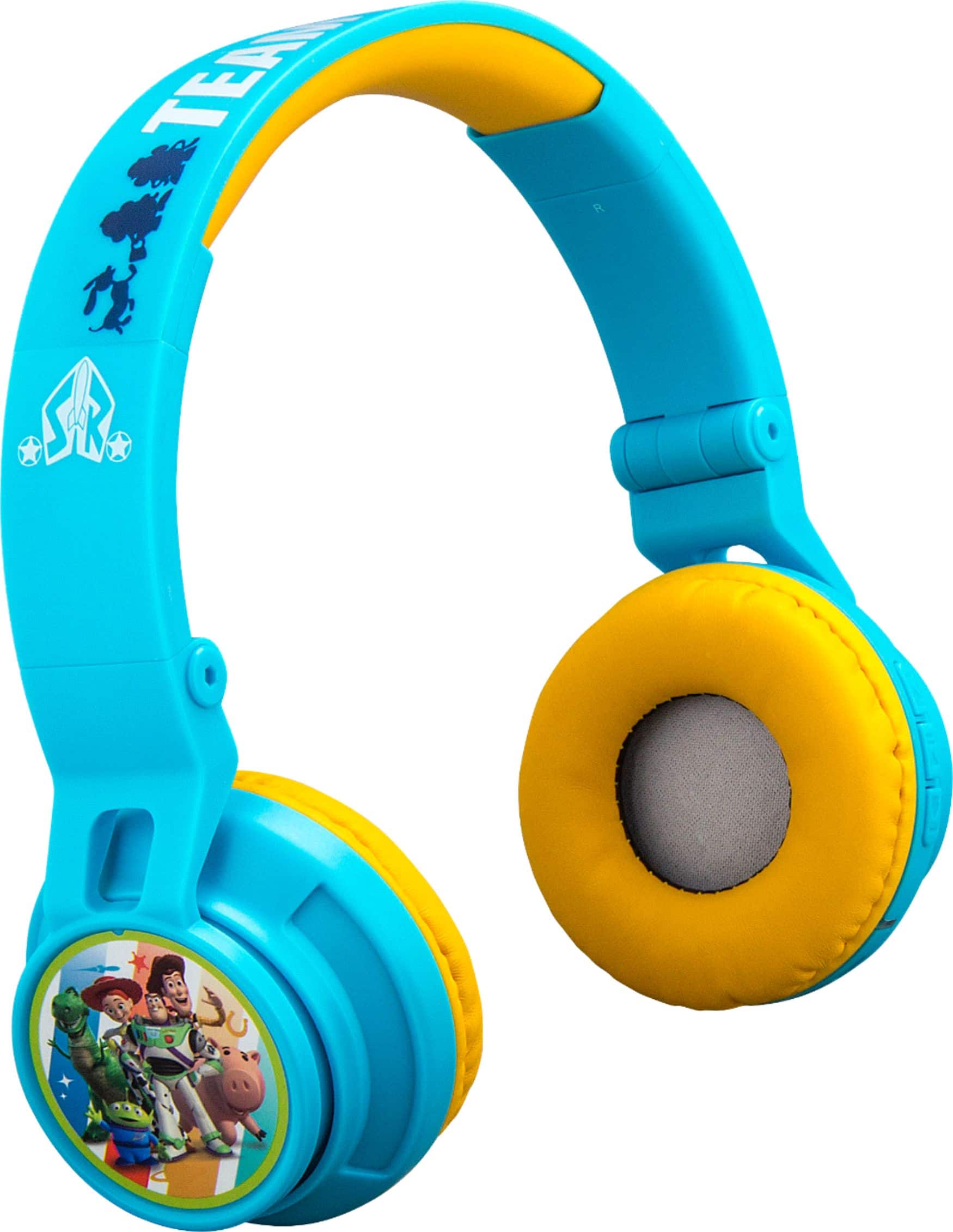 Angle. eKids - Toy Story 4 Wireless On-Ear Headphones - Blue/Yellow.