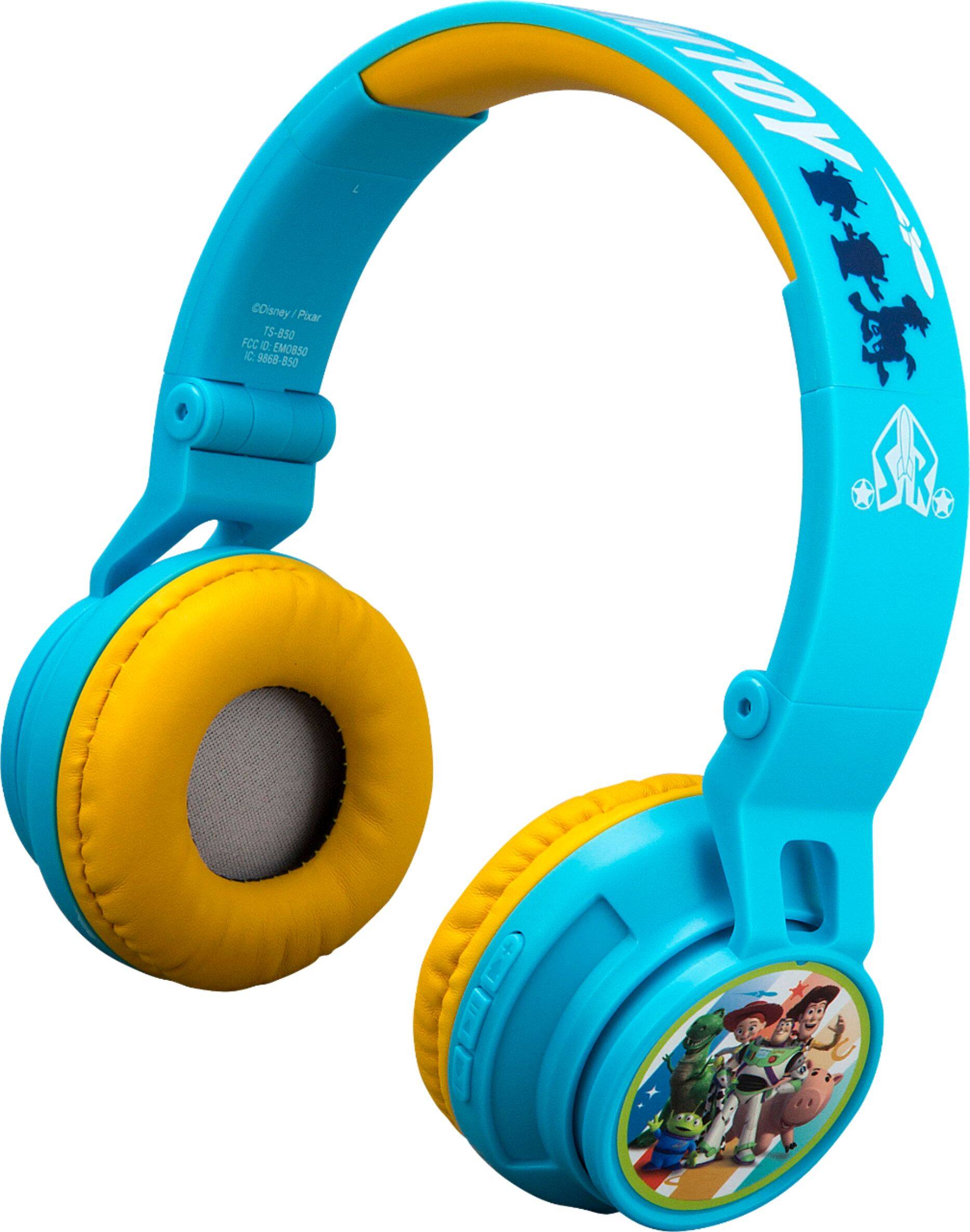 Left. eKids - Toy Story 4 Wireless On-Ear Headphones - Blue/Yellow.