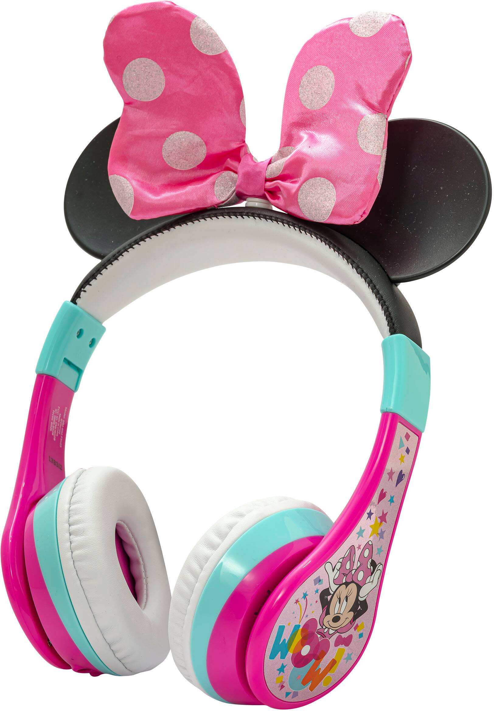 Angle. eKids - Minnie Mouse Wireless Over-the-Ear Headphones - Pink.