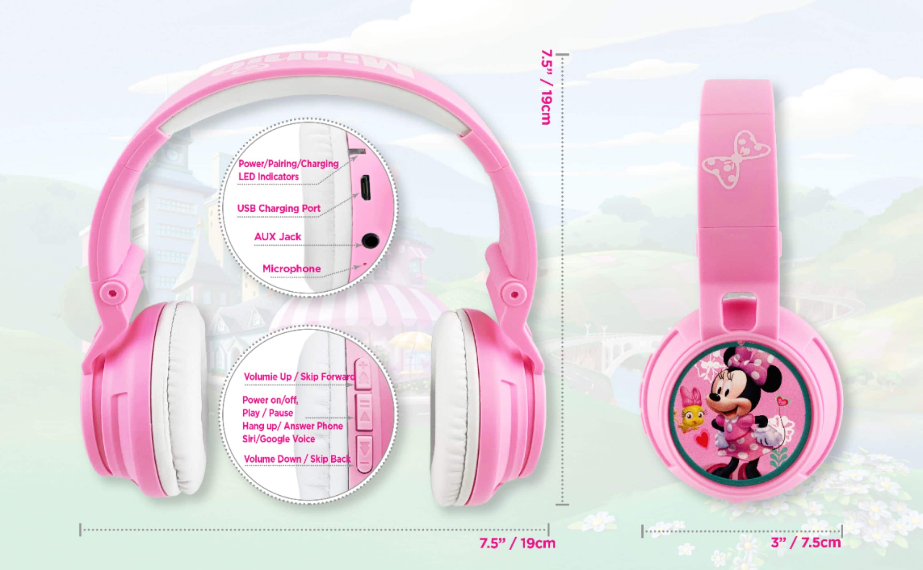 Alt View 22. eKids - Minnie Mouse Wireless Over-the-Ear Headphones - Pink.
