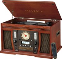 Victrola - Aviator Signature Bluetooth 8-in-1 Record Player - Mahogany - Front_Zoom