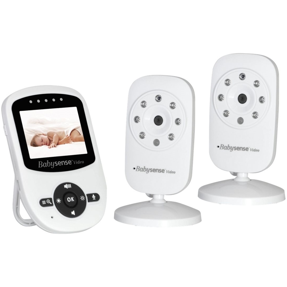 Babysense BSN-V24US Babysense Video Baby Monitor with Camera and Audio,  Long Range, Room Temperature, Infrared Night Vision, Two Way Talk Back,  Lullabies, VOX, Pairs up to 4 Cameras