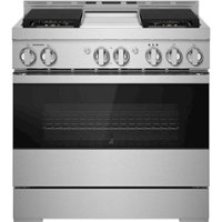 JennAir - NOIR 5.1 Cu. Ft. Self-Cleaning Freestanding Gas Convection Range - Floating Black Glass - Front_Zoom