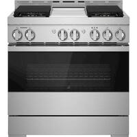 JennAir - NOIR 5.1 Cu. Ft. Self-Cleaning Freestanding Gas Convection Range - Floating Glass Black - Front_Zoom