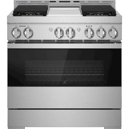 Front. JennAir - NOIR 5.1 Cu. Ft. Self-Cleaning Freestanding Gas Convection Range - Floating black glass.
