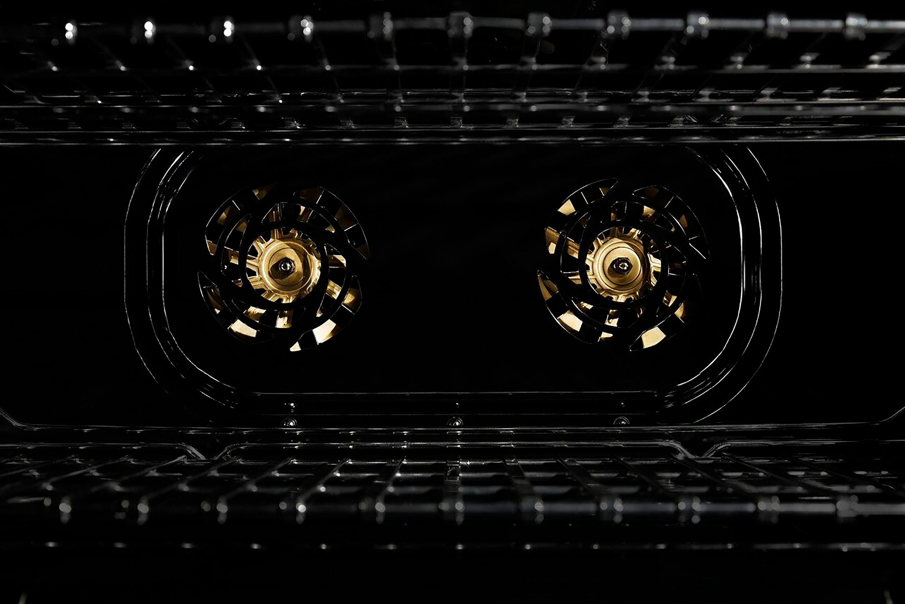 Alt View 16. JennAir - NOIR 5.1 Cu. Ft. Self-Cleaning Freestanding Gas Convection Range - Floating black glass.