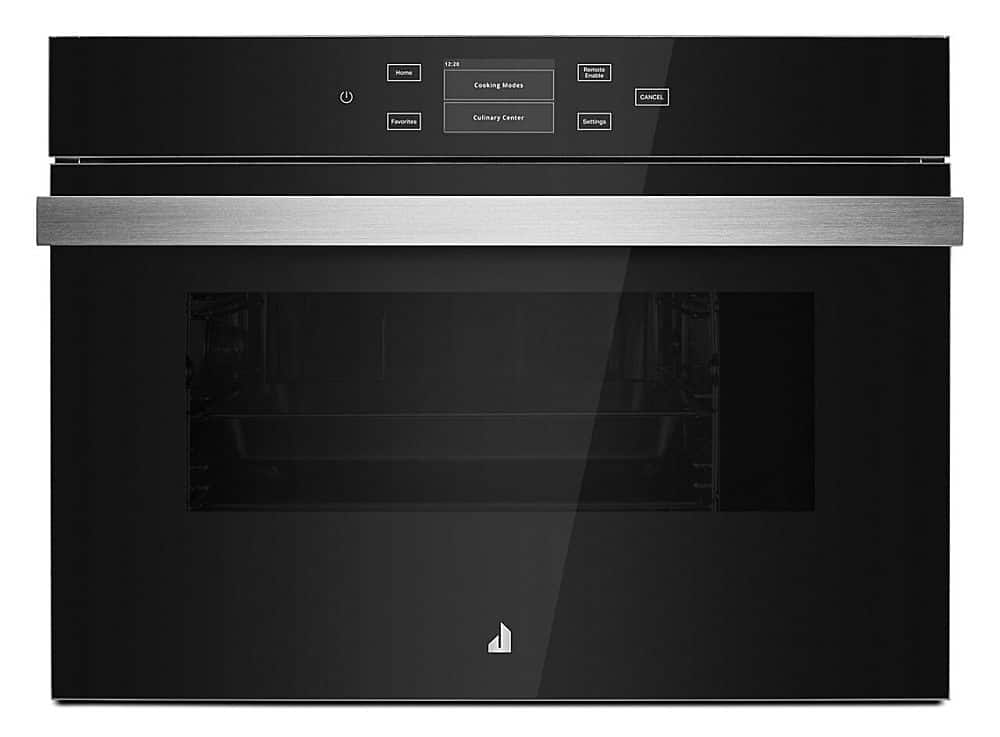 Front. JennAir - NOIR 24" Built-In Single Electric Convection Wall Oven - Floating Black Glass.