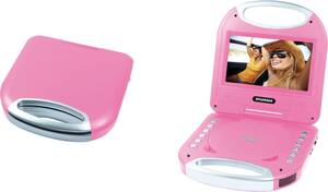 Sylvania - 7" Widescreen Portable DVD Player - Pink - Front_Zoom