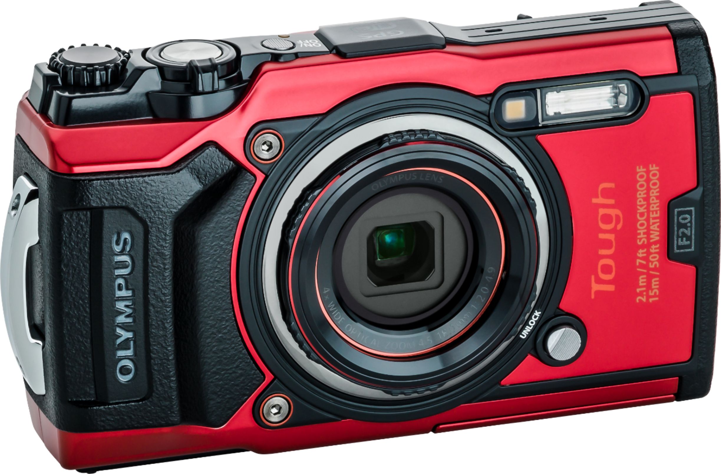 カメラ デジタルカメラ Olympus Tough TG-6 4K 3840x2160 12 Megapixel Digital Camera RED 