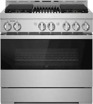 Front. JennAir - NOIR 5.1 Cu. Ft. Freestanding Gas True Convection Range with CustomClean™ - Floating Black Glass.