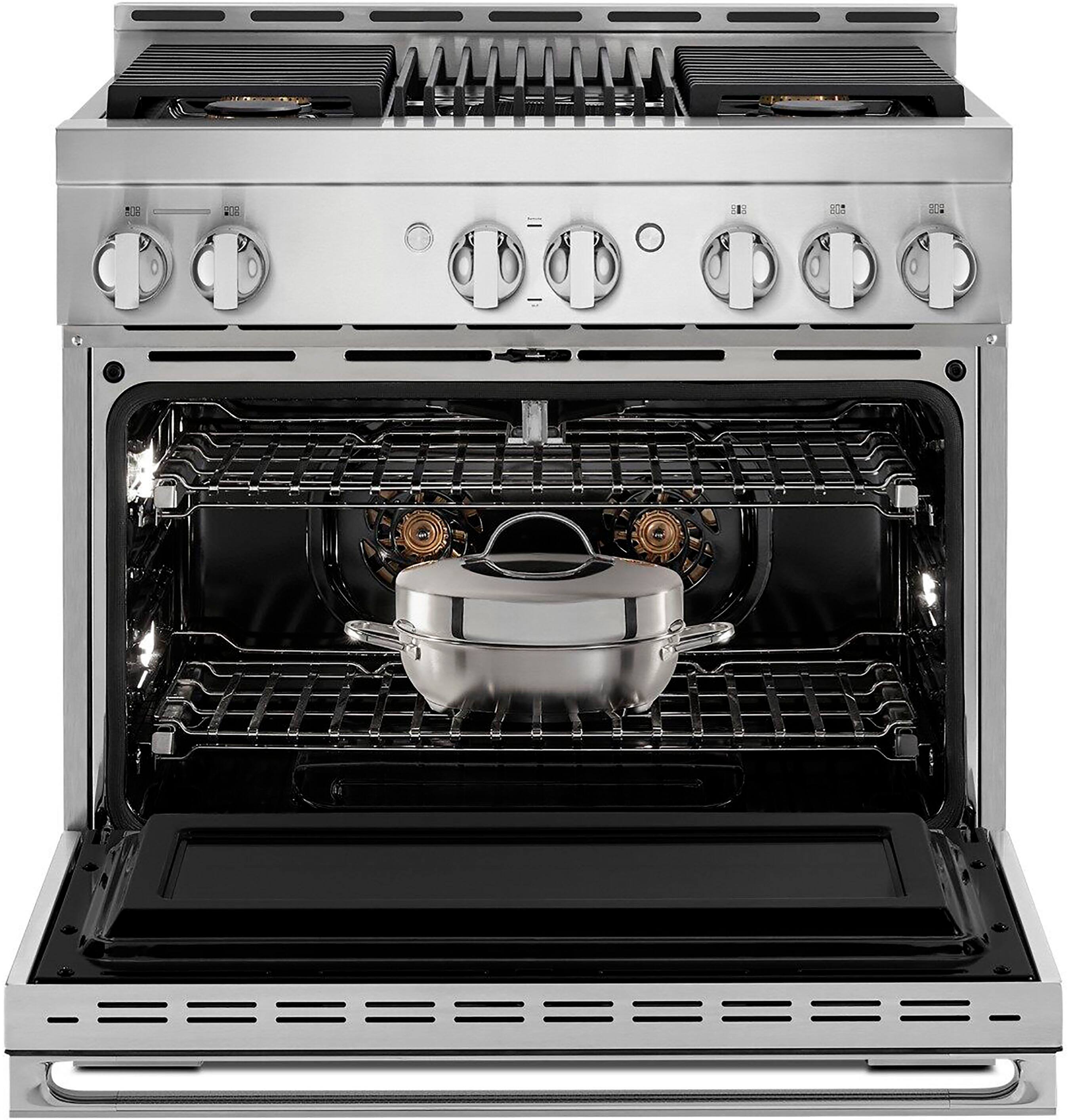 Alt View 24. JennAir - NOIR 5.1 Cu. Ft. Freestanding Gas True Convection Range with CustomClean™ - Floating Black Glass.