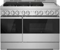 Front Zoom. JennAir - NOIR 6.3 Cu. Ft. Freestanding Double Oven Gas True Convection Range with CustomClean™ - Floating Black Glass.