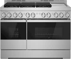 JennAir - NOIR 6.3 Cu. Ft. Freestanding Double Oven Gas True Convection Range with CustomClean™ - Floating Glass Black - Front_Zoom