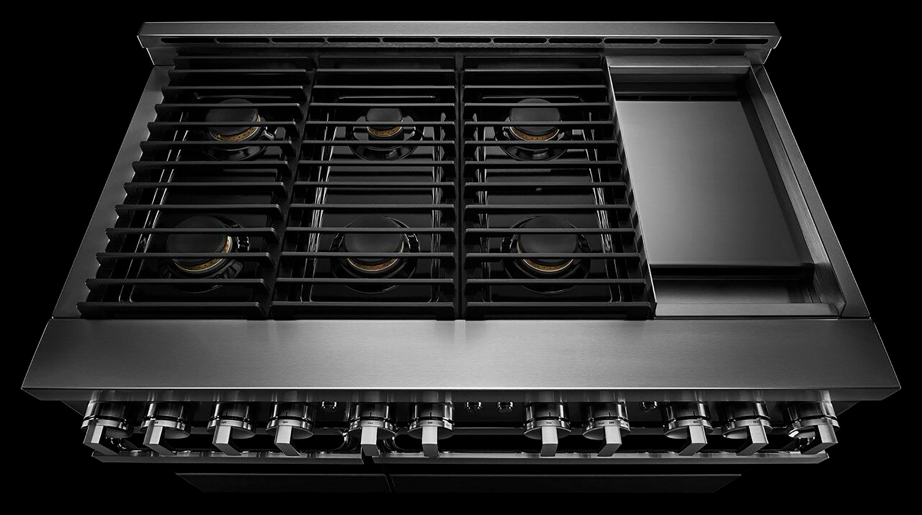 Alt View 22. JennAir - NOIR 6.3 Cu. Ft. Freestanding Double Oven Gas True Convection Range with CustomClean™ - Floating Black Glass.