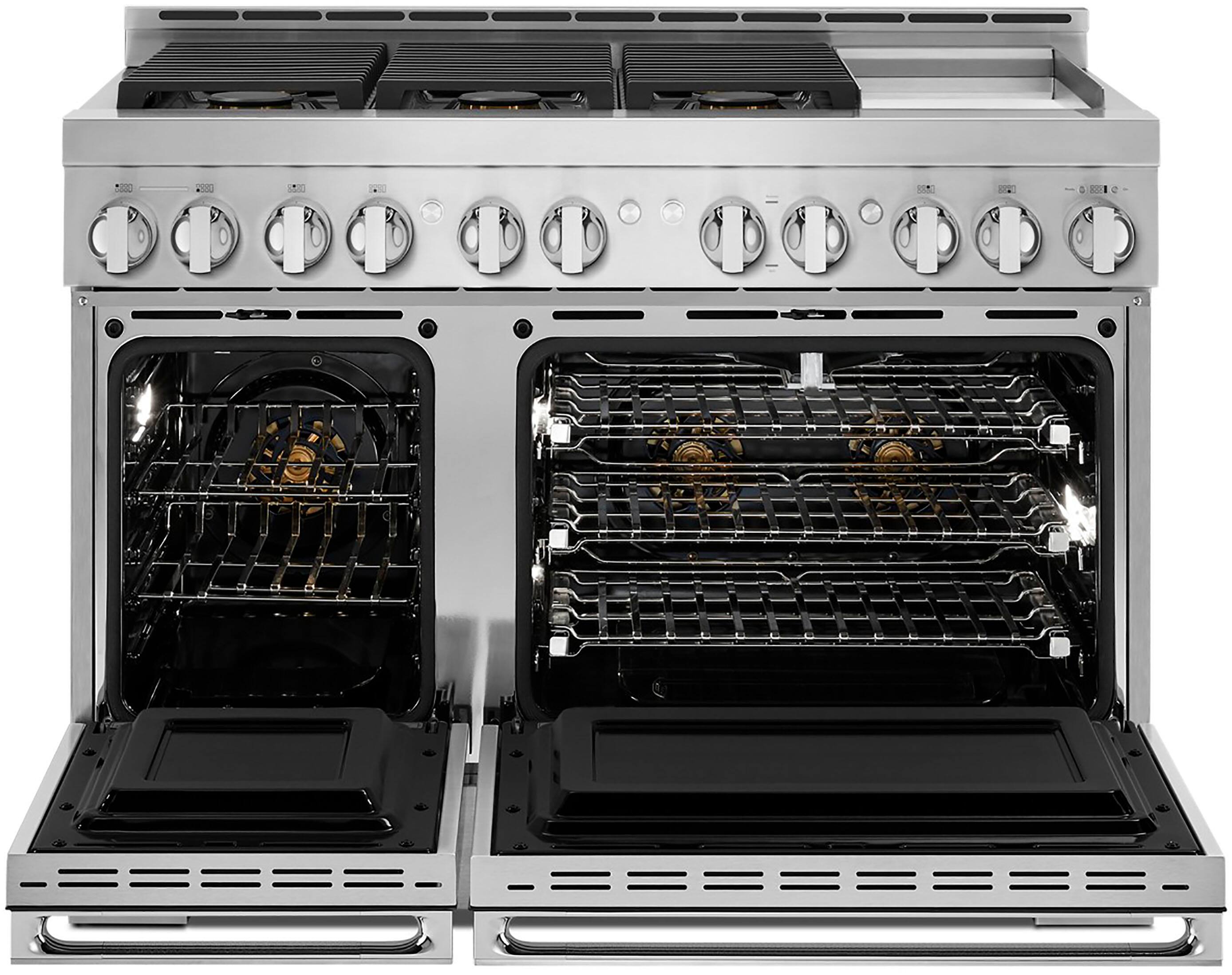 Alt View 23. JennAir - NOIR 6.3 Cu. Ft. Freestanding Double Oven Gas True Convection Range with CustomClean™ - Floating Black Glass.