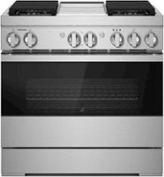 JennAir - NOIR 5.1 Cu. Ft. Freestanding Dual Fuel True Convection Range with Self-Cleaning and Griddle and Steam Assist - Stainless Steel - Front_Zoom