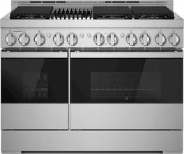 JennAir - NOIR 6.3 Cu. Ft. Freestanding Double Oven Gas True Convection Range with CustomClean - Floating Black Glass