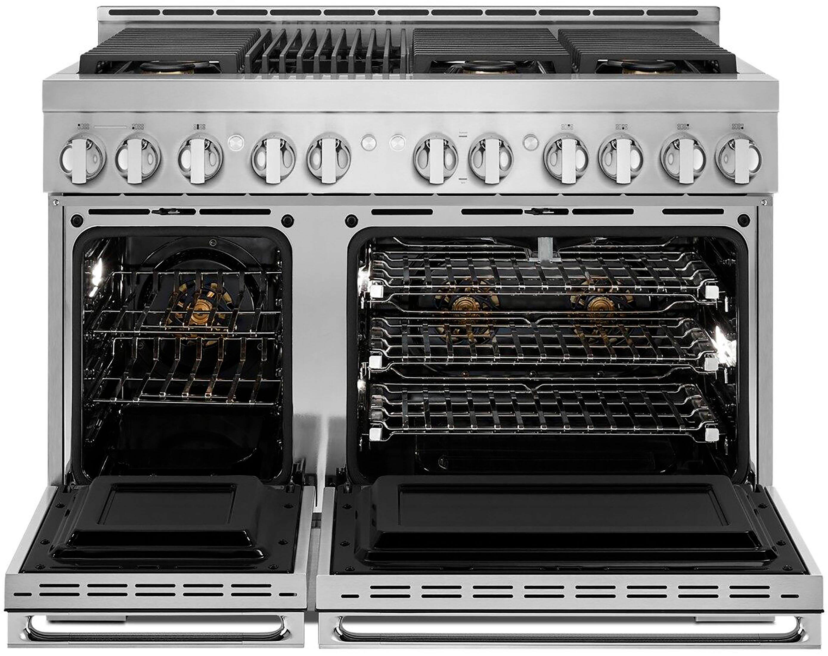 Alt View 22. JennAir - NOIR 6.3 Cu. Ft. Freestanding Double Oven Gas True Convection Range with CustomClean™ - Floating Black Glass.