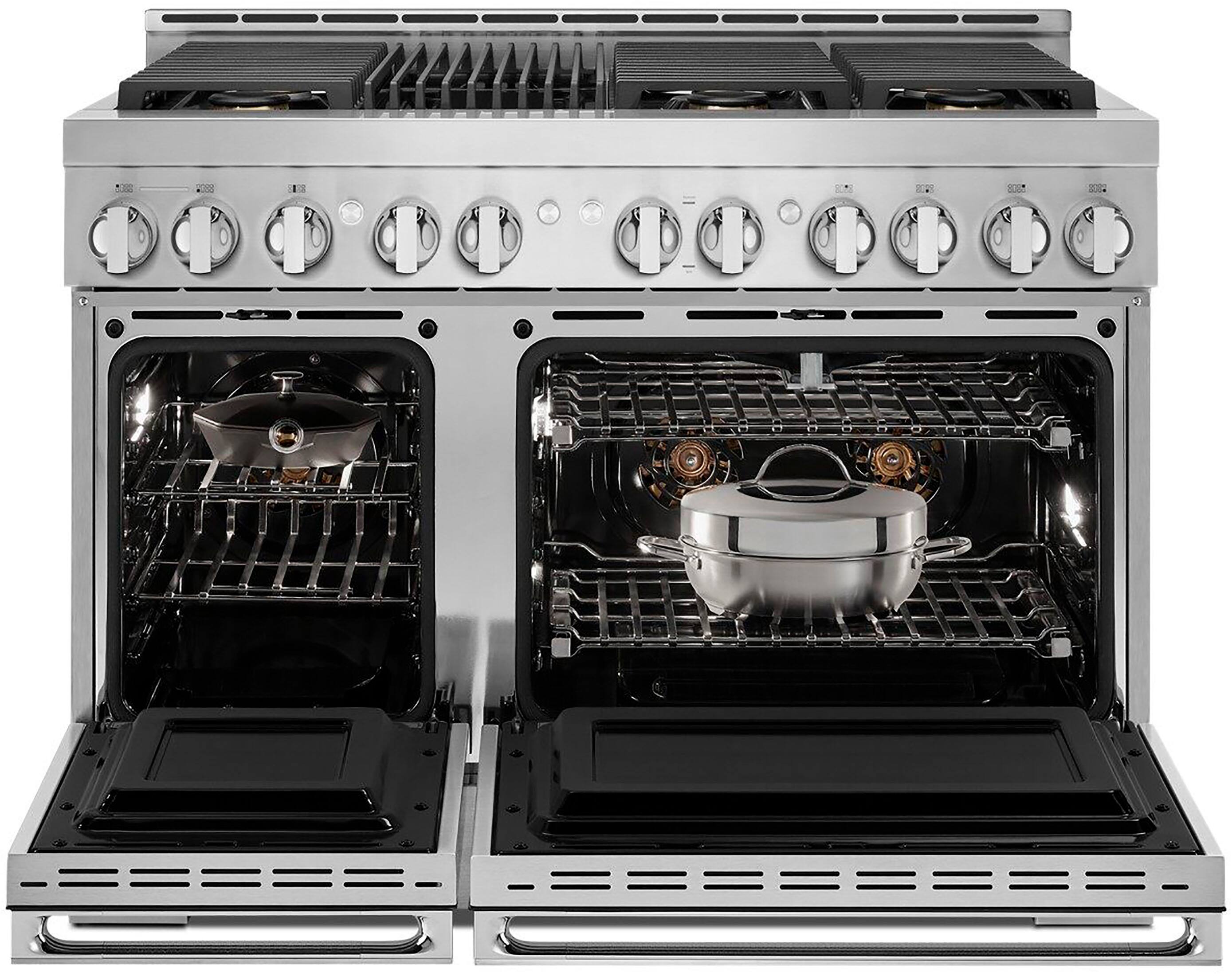 Alt View 23. JennAir - NOIR 6.3 Cu. Ft. Freestanding Double Oven Gas True Convection Range with CustomClean™ - Floating Black Glass.