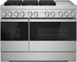 JennAir - NOIR 6.3 Cu. Ft. Freestanding Double Oven Dual Fuel True Convection Range with Self-Cleaning and Griddle - Stainless steel - Front_Zoom