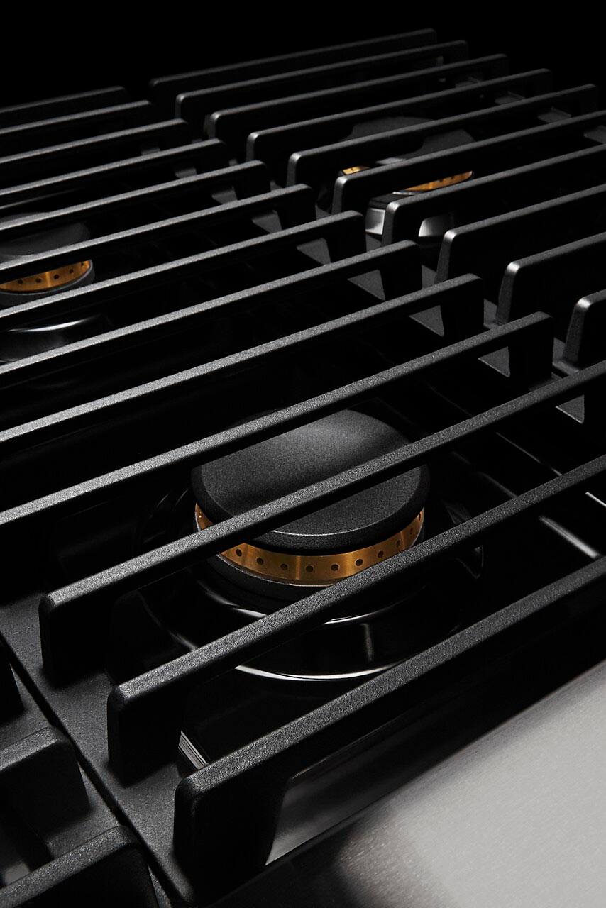 Alt View 19. JennAir - NOIR 6.3 Cu. Ft. Freestanding Double Oven Dual Fuel True Convection Range with Self-Cleaning and Griddle - Stainless steel.