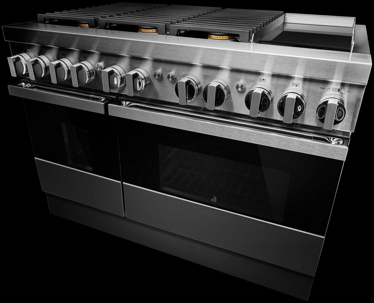Alt View 21. JennAir - NOIR 6.3 Cu. Ft. Freestanding Double Oven Dual Fuel True Convection Range with Self-Cleaning and Griddle - Stainless steel.