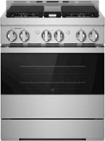 JennAir - NOIR 4.1 Cu. Ft. Self-Cleaning Freestanding Gas Convection Range - Floating Black Glass - Front_Zoom