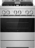 JennAir - NOIR 4.1 Cu. Ft. Self-Cleaning Freestanding Gas Convection Range - Floating Black Glass - Front_Zoom